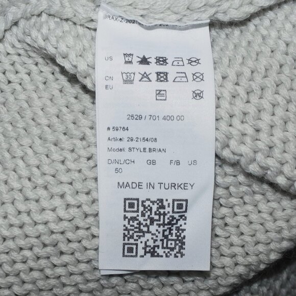 $248 BRAX Men's US M EU 50 Brian Wool Blend Knit Turtleneck Sweater in Silver - Picture 6 of 9